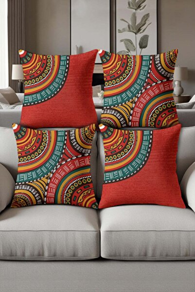 Dolce Mariee Digital Printed Soft Textured 4-Piece Throw Pillow Cover Set Krl...