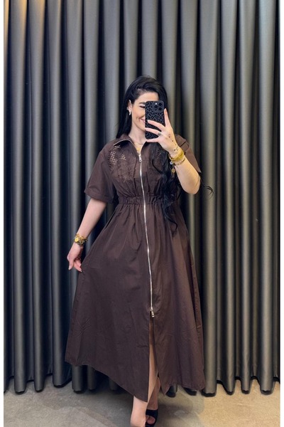 Nisam Embroidered Poplin Dress