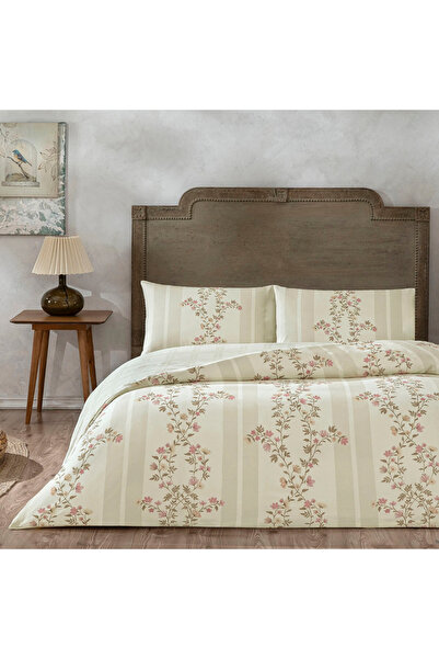 Taç Ranforce Double Duvet Cover Set Mirelüne Beige