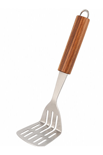 B & S B&S Stainless Steel Cooking Utensils with Acacia Wood Grip 32cmx8cm (Po...