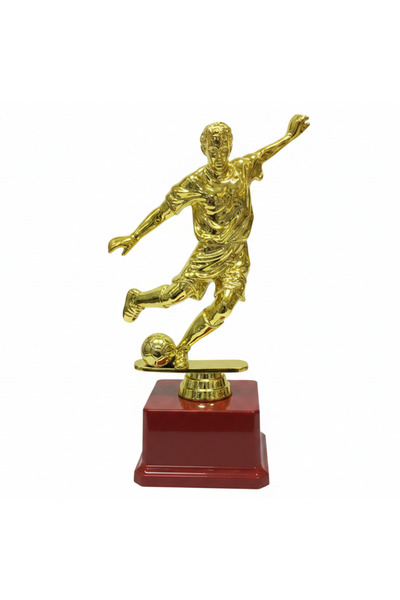 AKDC Gold & Red Plastic Football Trophy — 25 cm Ideal for Tournaments & Events