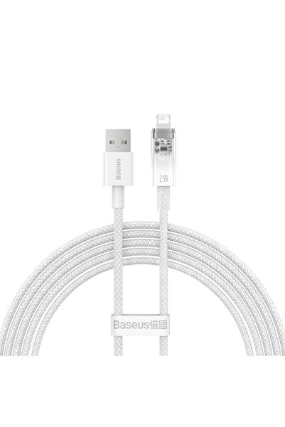Baseus Seria Explorer cablu USB Lightning 2,4A 2 m alb (CATS010102)