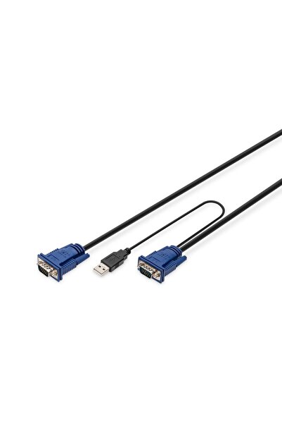Digitus KVM-Kabel D-Sub15 -> USB+D-Sub15 St/St 3.00m