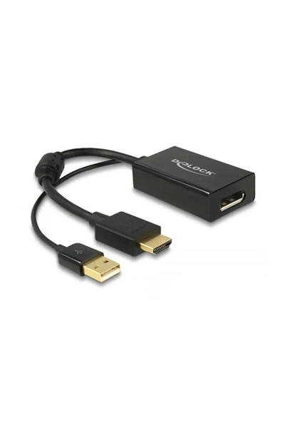 DELOCK Adaptor HDMI A la DisplayPort St/Bu + Alimentare USB 4K