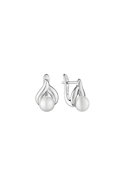 MANAVA Silver earrings with natural pearls - Broche