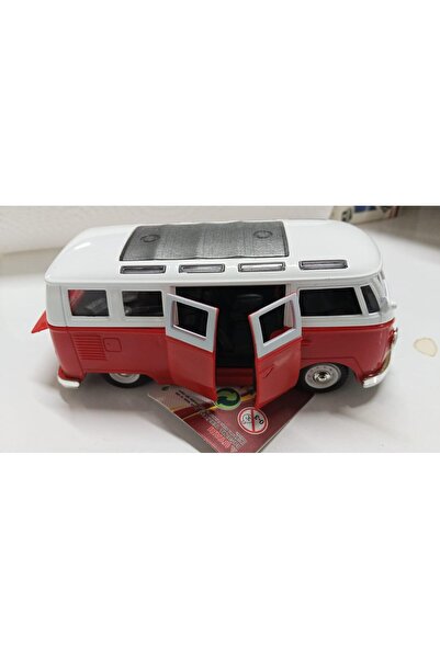 Kayra Toy Metal Model 1 / 36 Pull and Go Red 1963 Volswagen T1 Bus Minibus
