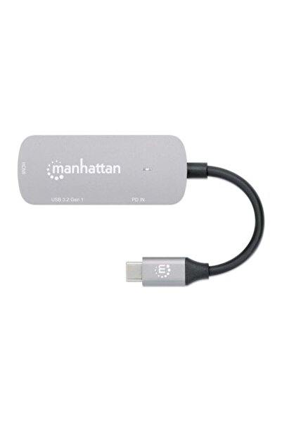 MANHATTAN Convertor de andocare USB-C la HDMI 3-în-1 cu PD