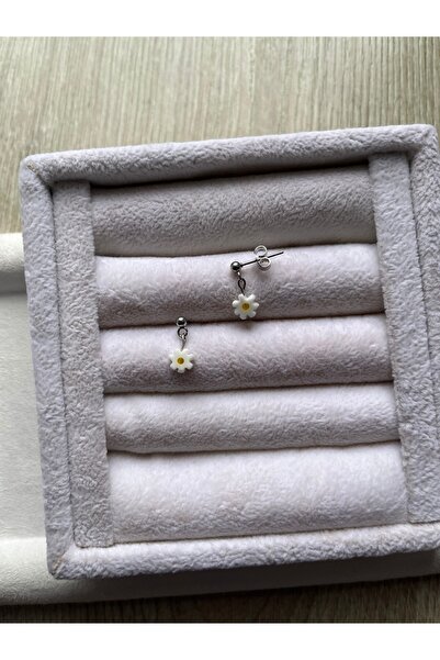 Pel Design Daisy Natural Stone Steel Ball Earrings Handmade