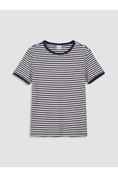 LC Waikiki RMZ GİYİM FARKIYA Zero Roba Guler cu dungi argintii Tricou pentru ...