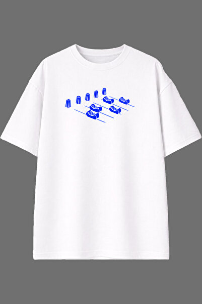 VSRN Dj Booth Keys Design Pre-Printed White Oversize T-Shirt