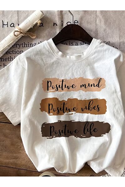 PAVRO Unisex Άνετο T-shirt με μικτό σχέδιο και στάμπα