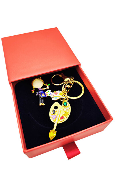 BB BİBUTİKSHOP Ressam Temalı Premium Kutu Hediyelik Set - Sanatçı Broş ve Ana...