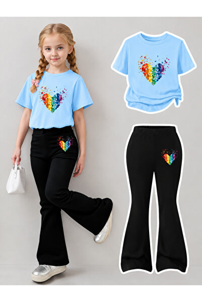 YUNAYT Set de pantaloni evazați și tricou spaniol pentru fete