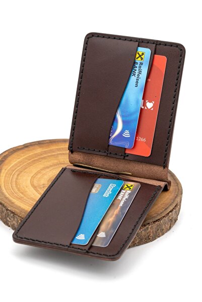 tudorAce Handmade Tempesti Vegetable-Tanned Leather ID Wallet with Money Clip