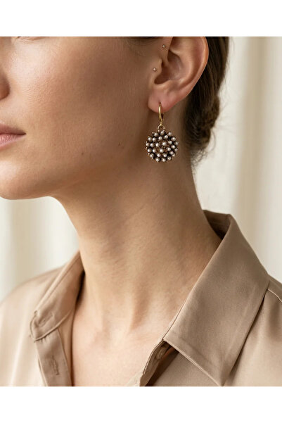 Dorvina Bronze Earrings Authentic Copper Jewelry Tiny Pearl Embellished Top M...