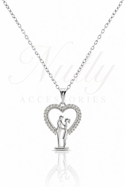 Nutly Accessories Double Figure Pendant in Heart Women's Romantic Steel Neckl...