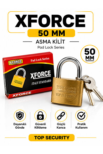 XFORCE ITALY STANDARD Yellow Padlock 50 mm Strong Body Security Lock with 3 Keys