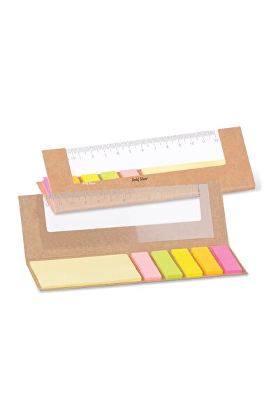 SEDEF SİLVER Recycled Kraft Bookmarks Set with Colorful Sticky Notes - Ruled ...