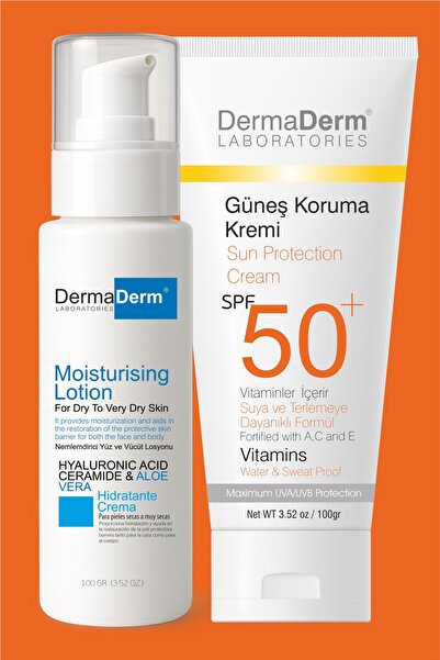 DermaDerm Leke Karşıtı Güneş Kremi + Nemlendirici Krem 2x100Ml