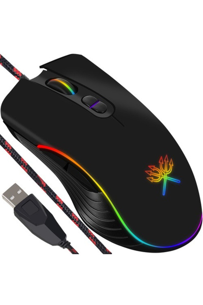 Dunmoon Mouse de gaming cu fir, cu LED, 7 butoane, 7200 DPI