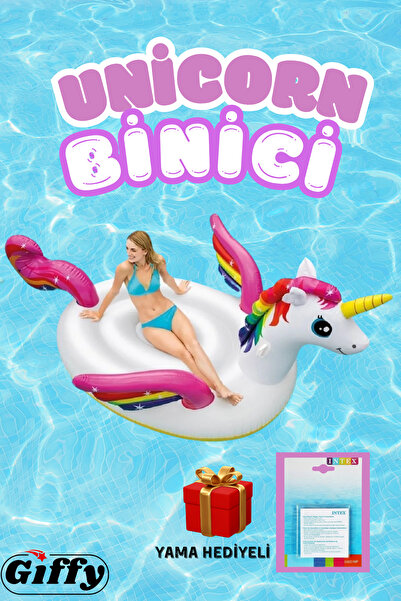 giffy Dev Unicorn Deniz Yatağı Şişme Binici Ada Tutmaçlı Havuz ve Deniz Botu ...