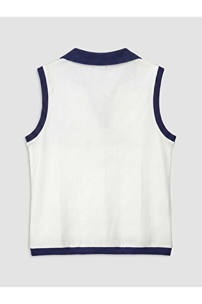 LC Waikiki Polo Collar Nyc Printed Girls' Undershirt