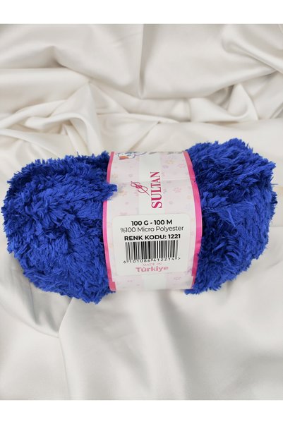 Sultan Puffy Cobalt Blue Hand Knitting Yarn 100Gr. 100 Meters. (1 Piece) - Color: 1221