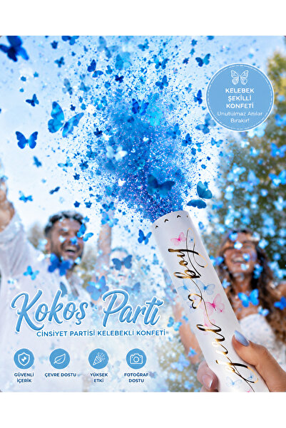Kokoş Parti Kelebekli ve Toz Boyalı Konfeti ● Cinsiyet Partisi ve Baby Shower...