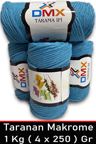 Diva İplik Sfoară de macrame Taranan de lux de 4 mm - Ață simplă - 2122 Ocean