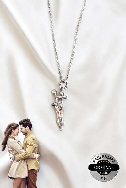 Lynare 316L Steel Lover Hug Couple Necklace February 14 Valentine's Day