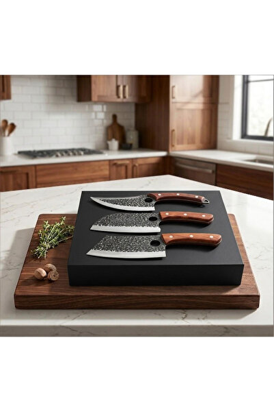 OSOOKE 3-Piece Professional Kitchen Knife Set, Hammered Sharp Blades for Meat...