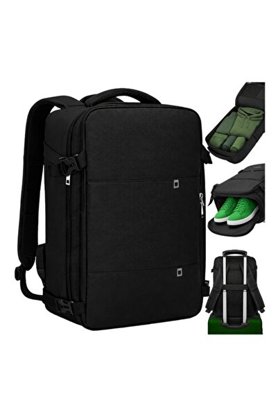 zola Travel Backpack, hand luggage, shoe compartment, USB port, trolley attac...