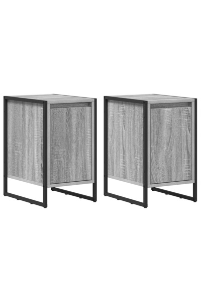 vidaxl Noptieră 2 pcs Gri Sonoma 39,5 x 30 x 50 cm Lemn compozit