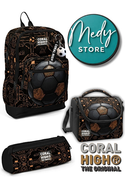 Coral High Futbol Topu Desenli 3’lü Okul Çanta Seti