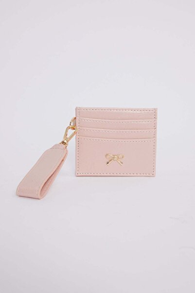Tudors Women's bow-detailed, multi-compartment, powder pink, slim cardholder ...