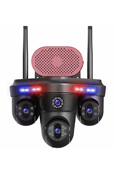 O-KAM PRO Esvision Es-705 4 Lens Çakarli Sirenli Wifi Kamera Adaptör Hediyeli