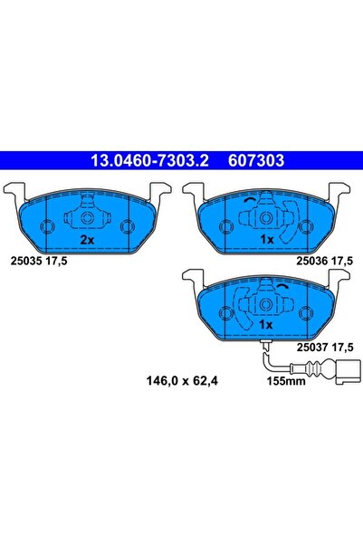 OEM PLĂCUȚE FRÂNĂ ATE 13.0460-7303.2