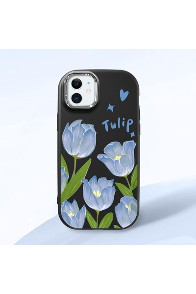 CASEVIBE iPhone 12 Mini Uyumlu Lale desenli darbeye dayanıklı kılıf