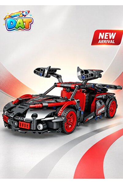 DAT DIY Building Block Sports Racing Car Toy with Opening Doors & Rear Wing –...