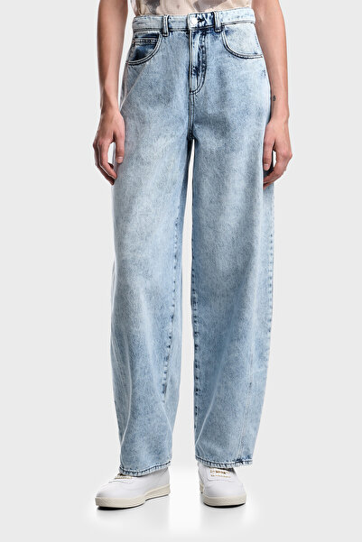 Emporio Armani Relaxed Fit High Waist Wide Leg Jeans Jeans Pants Ew004409 Af2...
