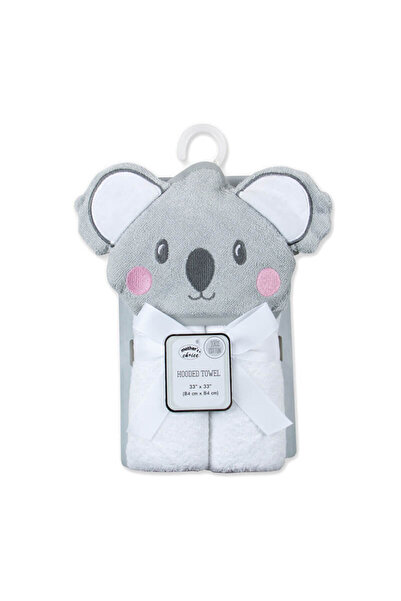 Mother's Choice Baby Hooded Towel 100% Cotton 84x84 cm - grey koala bear