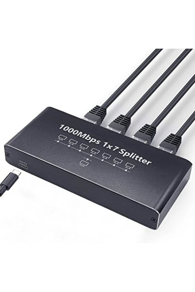 Pmr موزع شبكة إيثرنت RJ45 1x7 جيجابت إيثرنت متعدد المنافذ 1000 ميجابت في الثانية