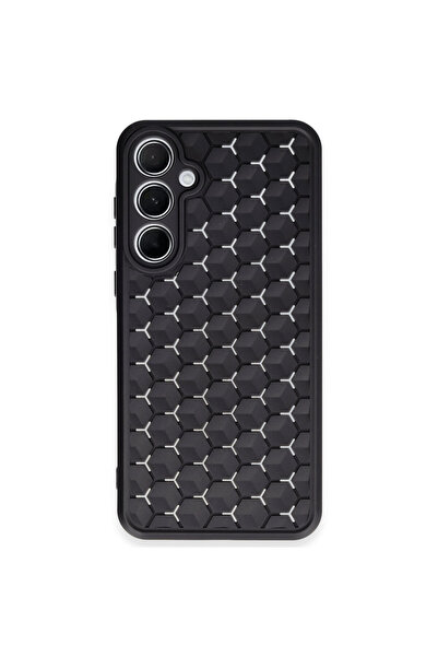 Galaxy A25 5G Silikon Kılıf Petek Desen - Siyah