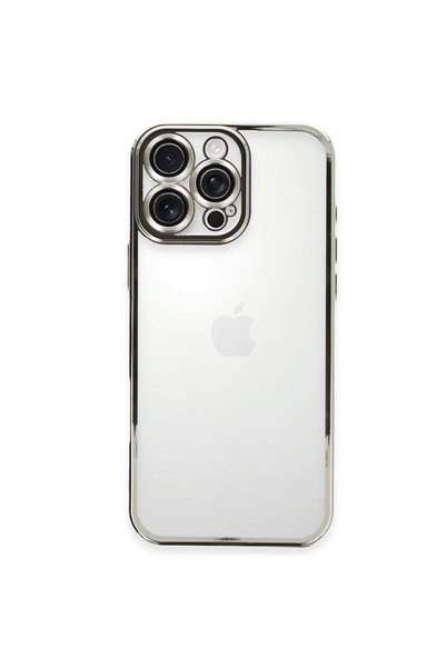 iPhone 16 Pro Max Kılıf Razer Lensli Silikon - Gümüş