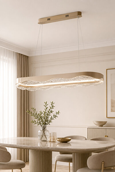 Taşcan Aydınlatma Alessi Bronz Sarkıt Led Avize Modern Luxury Salon Yemek Mas...