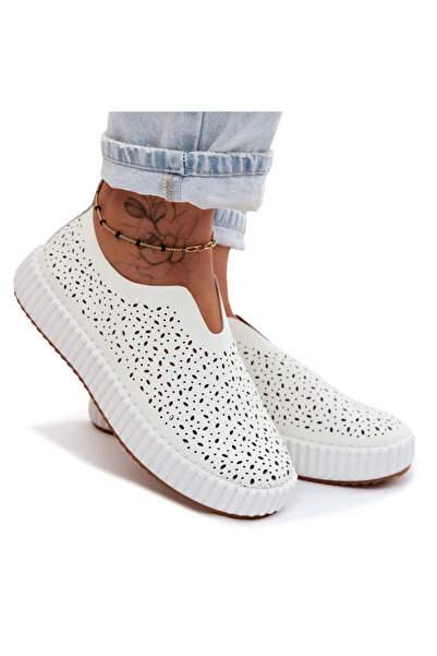 BOTO Open Slip-On Platform Shoes White Glamma 36
