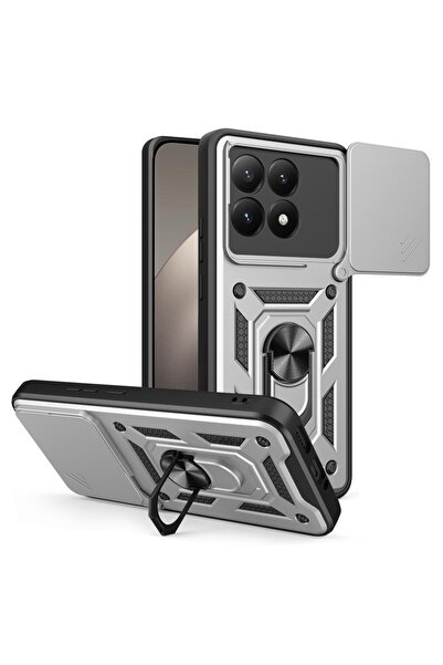 sscase Rotary Camera Lid Σκληρή Θήκη με Δαχτυλίδι Silver (Xiaomi 15T 5G)