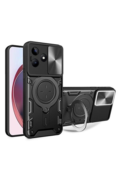 sscase Texture Camera Σκληρή Θήκη με Δαχτυλίδι Black (Realme C53)