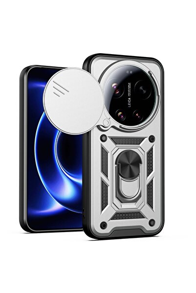 sscase Rotary Camera Lid Σκληρή Θήκη με Δαχτυλίδι Silver (Xiaomi 17 Ultra 5G)