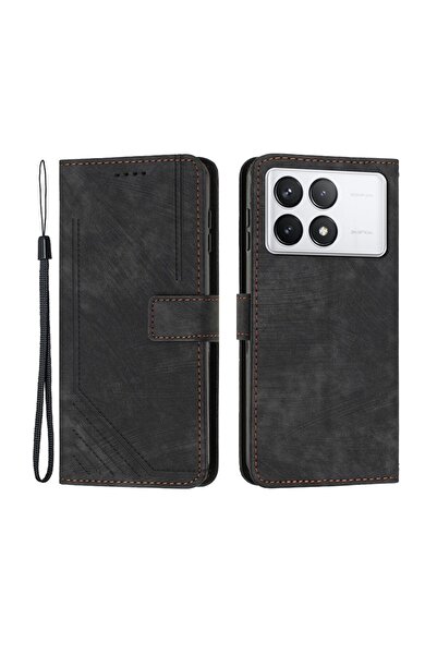 sscase Stripe Pattern Θήκη Πορτοφόλι Black (Xiaomi Poco F6 Pro 5G)
